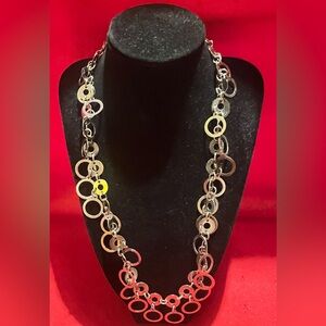 Vintage ED Force Elegant Silver Circle Link Necklace